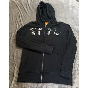 Staple Pigeon Mens Skeleton Graphic‎ Full Zip Hoodie Black Large Streetwear.